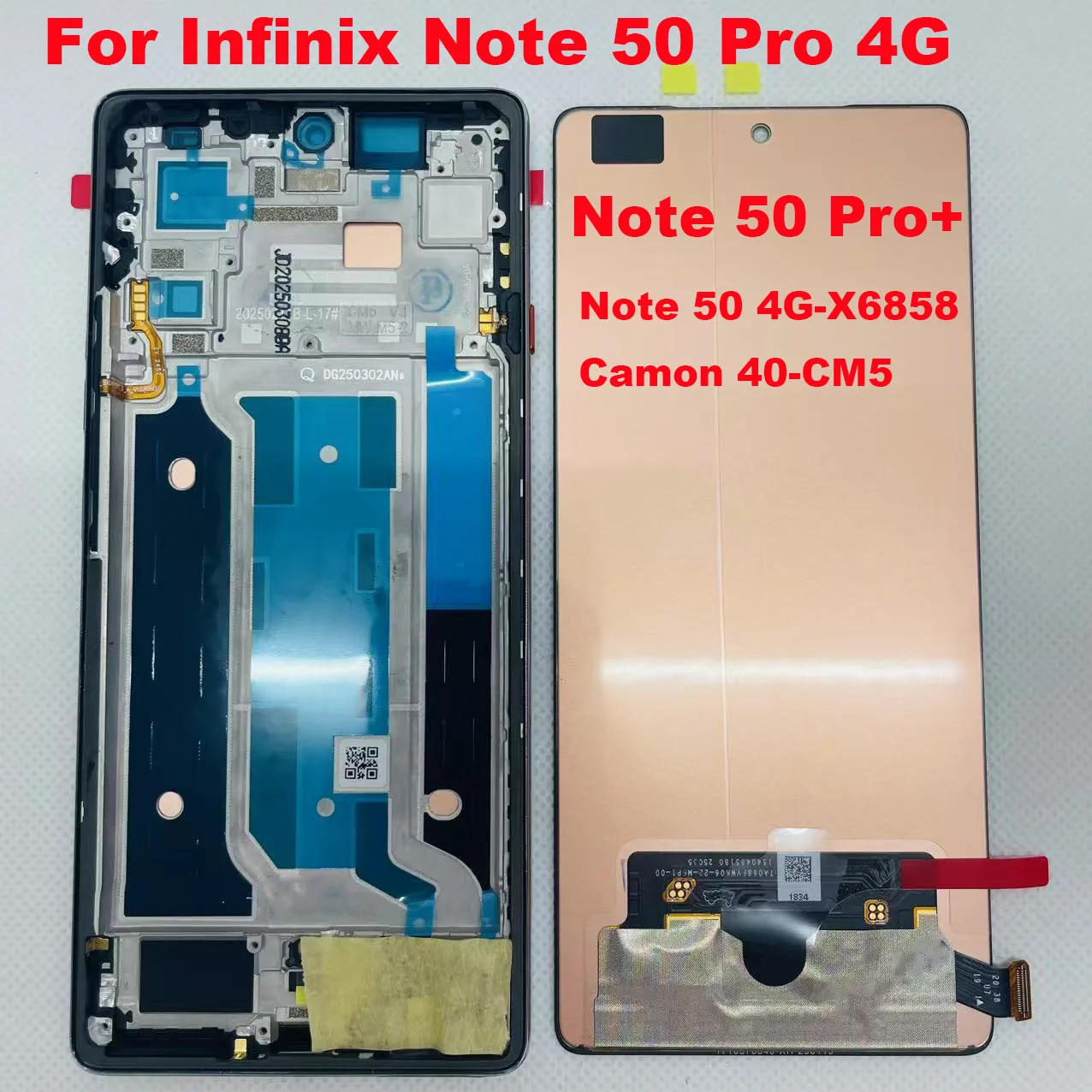 

Хороший оригинальный AMOLED 6,78 дюйма для Infinix Note 50 Pro 4G Note 50 Pro + Note 50 4G-X6858 Camon 40 CM5 ЖК-дисплей с дигитайзером и сенсорной задницей