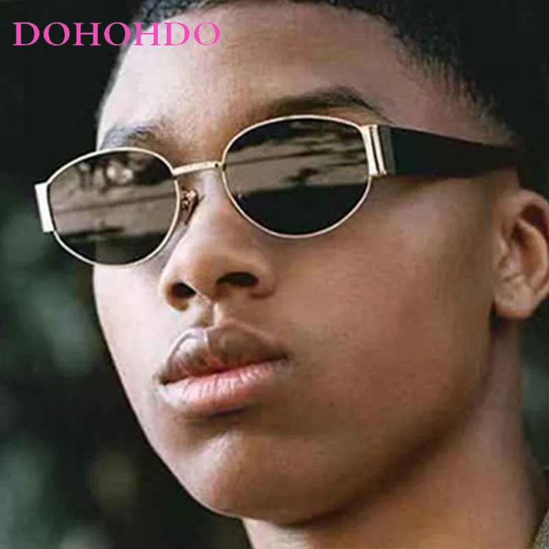 

Retro Oval Frame Women's Sunglasses Luxury Designer Brand Trend Men's Sunglass Summer Travel Shade Drive Windproof Goggles UV400