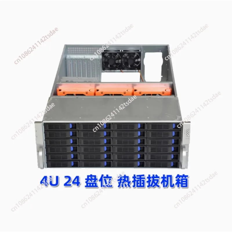 4U Server Chassis, 24 Bays Hot Swap Case, Industrial Control AI Storage Multi-Drive Bay Cloud Computing Cabinet