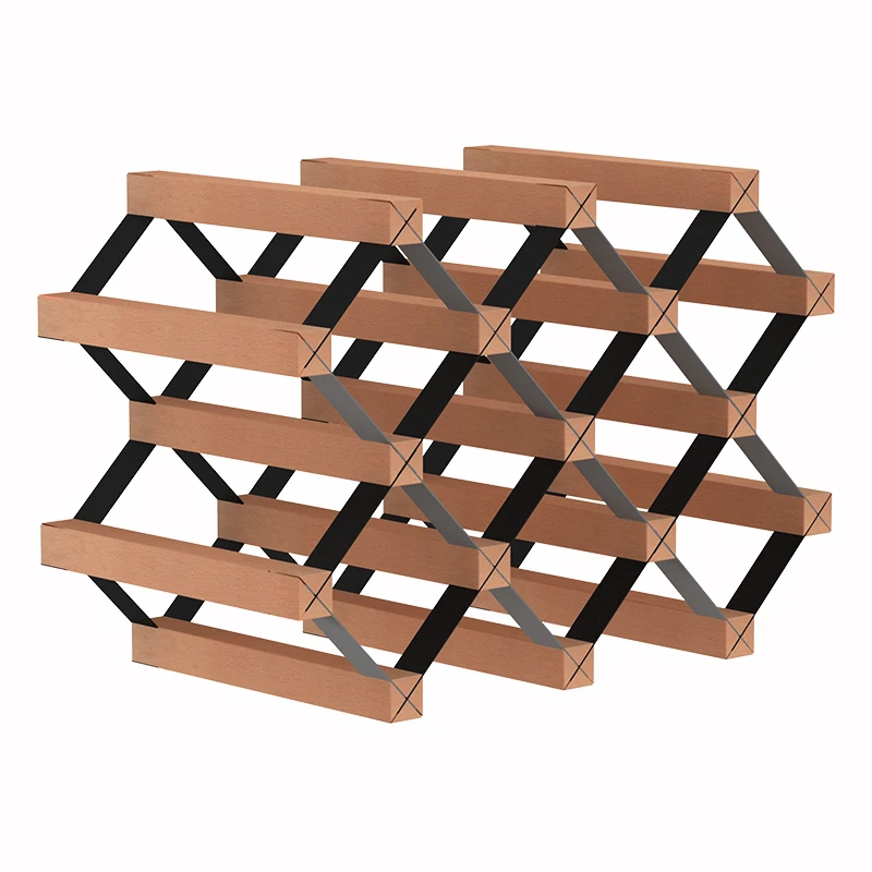 

cabinet shelf grid Indoor built-in wine rack Desktop rhombus wine compartment Solid wood custom small wine rack Shelf Beech