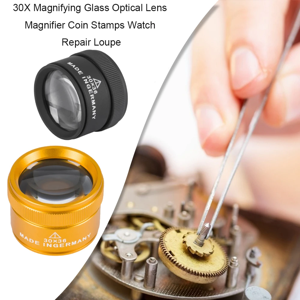 1-3PCS 30X Magnifying Glass K9 Optical Lens Monocle Magnifier for Coin Stamps Loupe Reading Magnifying Glass Lens Jewelry Loupe