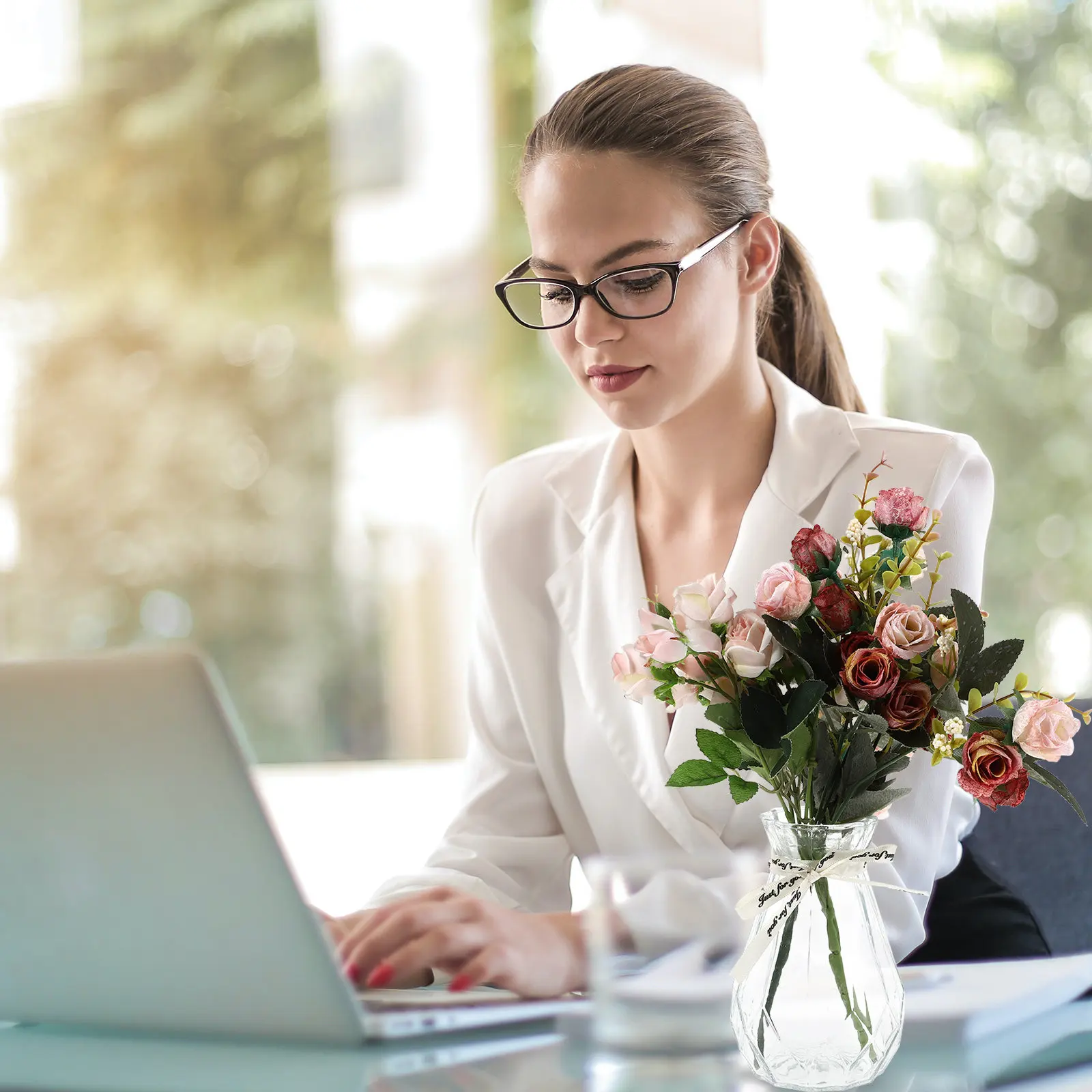 

Набор из 2 модных стеклянных ваз: Изысканный декор для стола, свадеб, мероприятий, дома и отелей