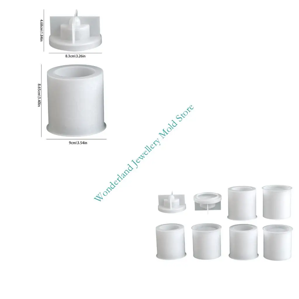 

H7EB Silicone Mould For Embossed Christmas Tree Reindeer Cylinder Storage Jar