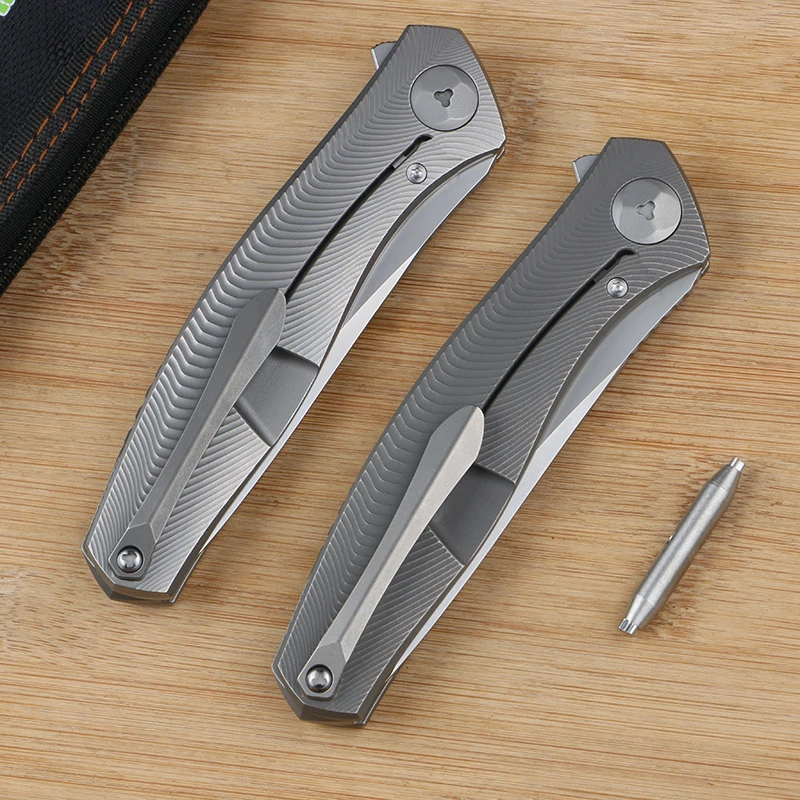 Imagem -03 - Green Thorn Bio-folding Knife Lâmina Vg10 Tc4 Titanium Handle Acampamento ao ar Livre Caça Ferramenta de Sobrevivência Edc