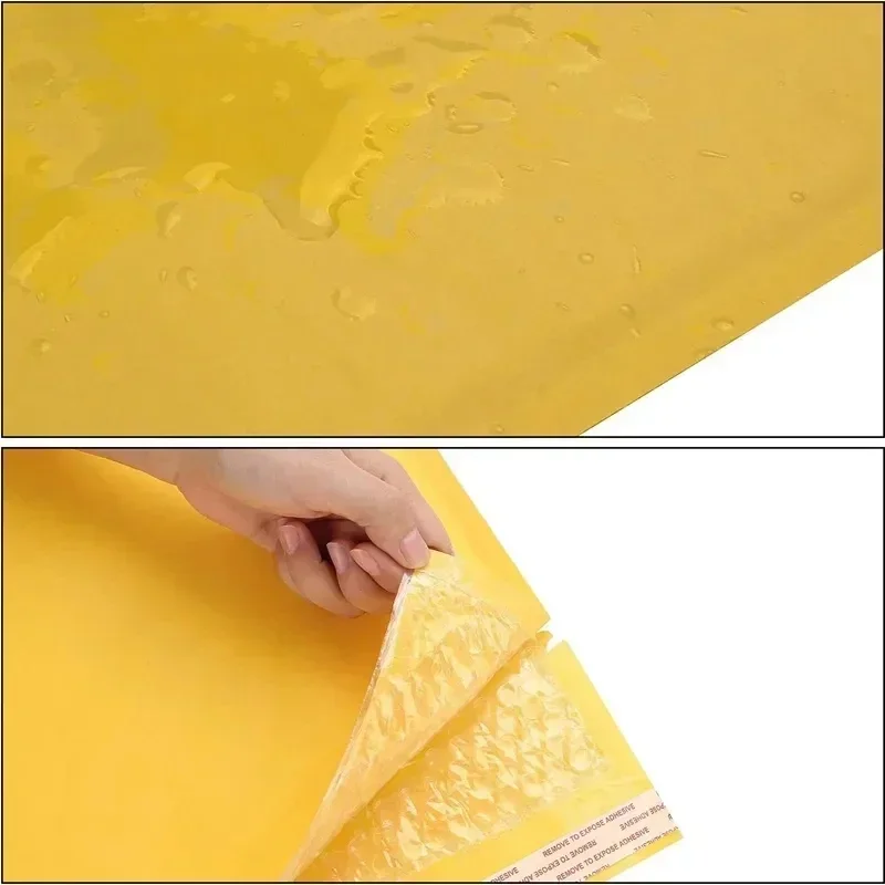 Sobres acolchados de papel Kraft, bolsas de embalaje con sello de burbujas, almacenamiento automático, envío, 100 piezas, mensajería