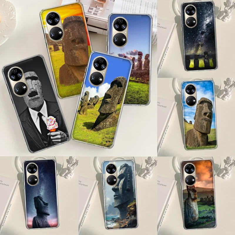 Statues of Easter Island Phone Case For Huawei P50 P40 Pro P30 Lite P20 P10 Mate 10 20 Lite 30 40 Pro Cover Coque