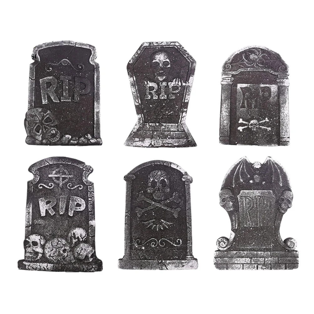 8 PCS Foam Tombstone Halloween Gravestone Gravestones Decoration Decorations Outdoor