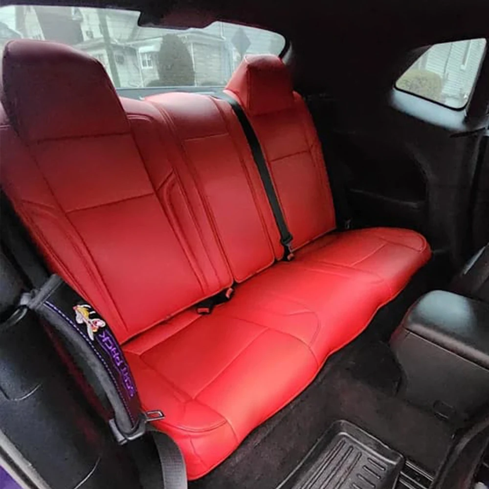 Maßgefertigte Autositzbezüge, 5-Sitzer, Komplettset, hochwertiges Sportleder für Dodge Challenger 2008-2024 – Detail 5