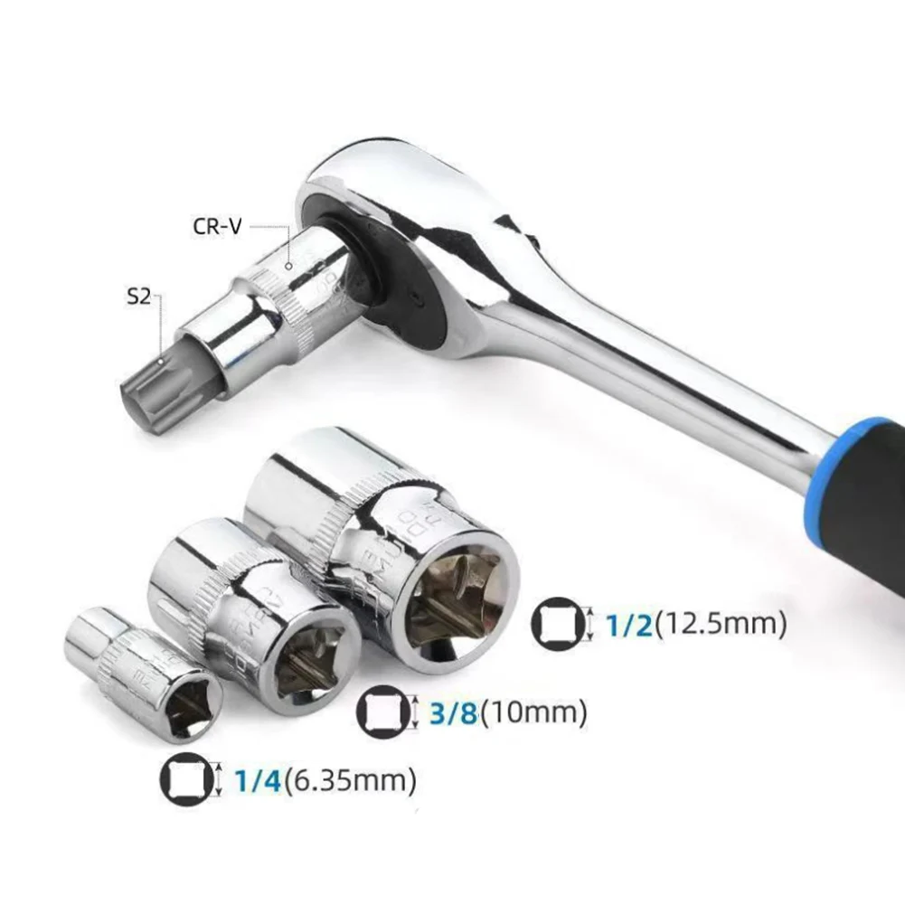 Hex Bit Socket Set 32 PCS Covering 5/64 to 3/4 Inch and 2 to 19 mm Sizes Compatible with Standard Torque Wrenches