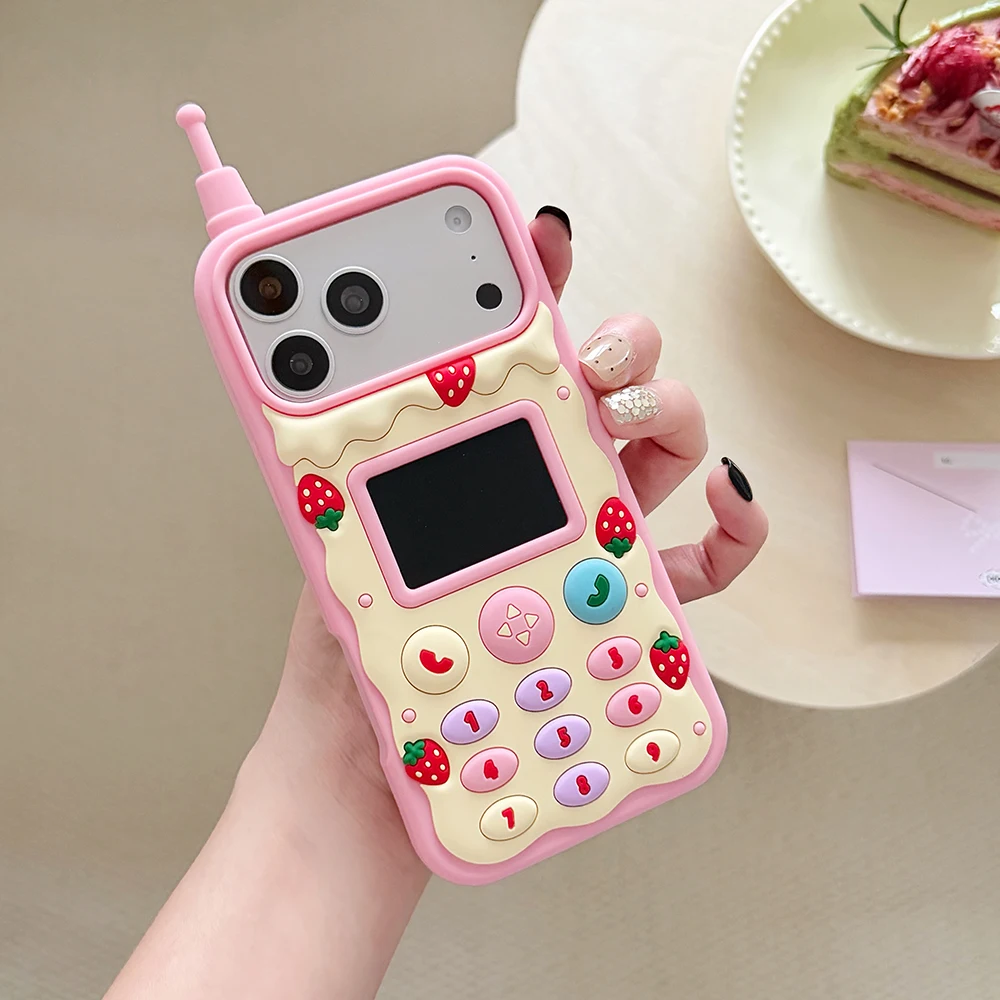 Lustige 3D-Creme-Schokoladen-Handyhülle aus weichem Silikon für iPhone 12 13 14 15 16 17 18 Pro Max Kawaii stoßfeste Rückabdeckung – Detail 5