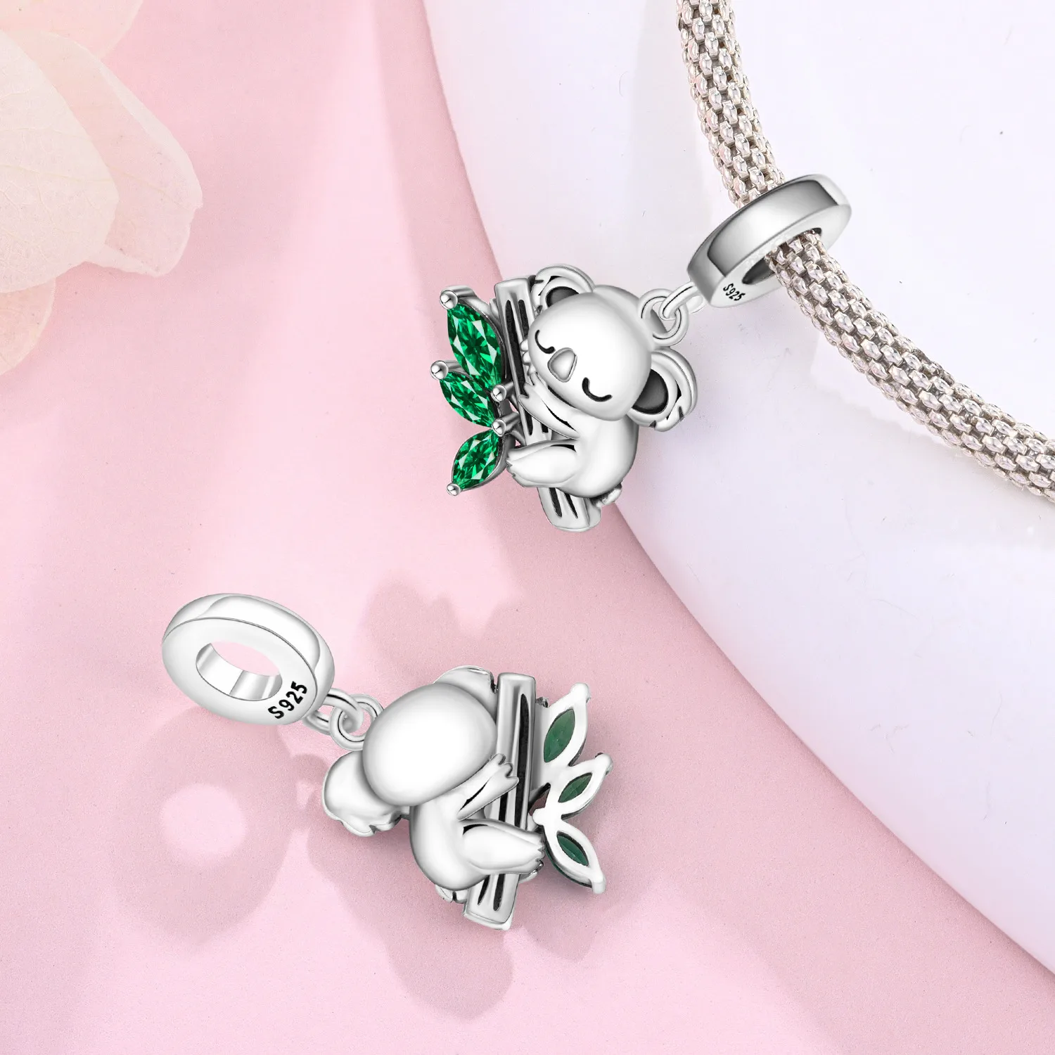 925 Sterling Silver Sleep Cute Koala Pendant Beads Fit Bracelets Decoration DIY Birthday Party Gift Jewelry Bracelet Accessory