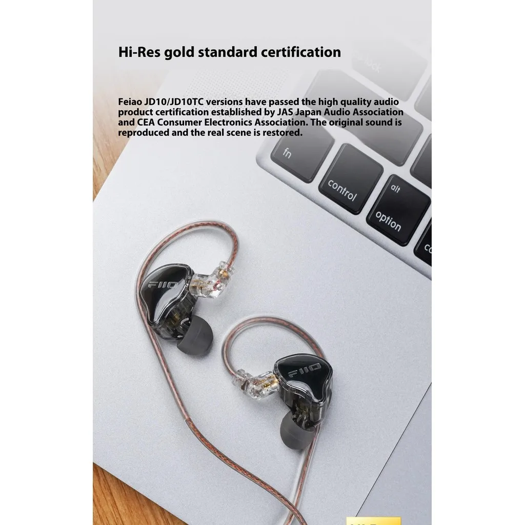 FiiO JD10 Наушники-вкладыши Type-C Проводные наушники HIFI Стерео Бас Музыкальные наушники Спортивная гарнитура Музыкальные беруши