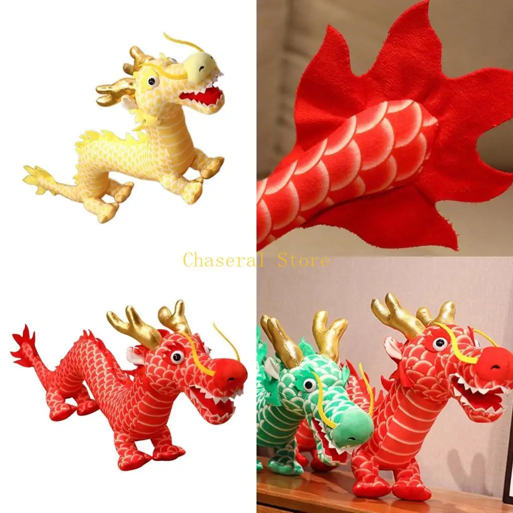 

E7CE Китайский Дракон Кукла Игрушка Новинка Мягкая Игрушка для Китайской Новогодней Вечеринки