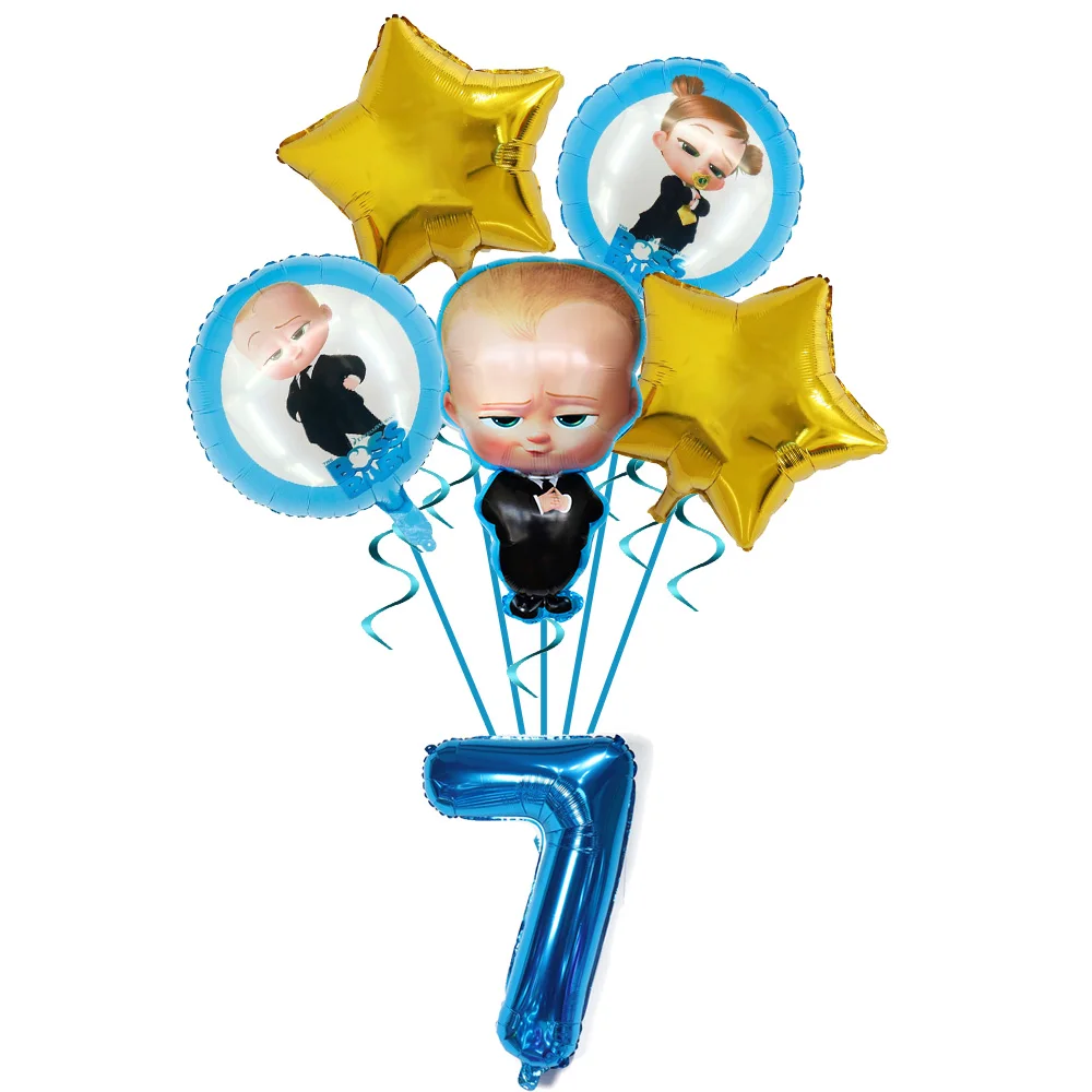 Boss Baby Cartoon Geburtstagsparty Dekorationen Hintergrundbanner Teller Becher Servietten Tischdecke Ballons Jungen Mädchen Party Babyparty – Detail 30