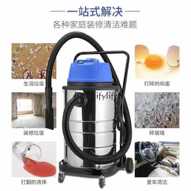 110V Industrial Barrel Vacuum Cleaner High Power Vacuum Cleaner Dry and Wet