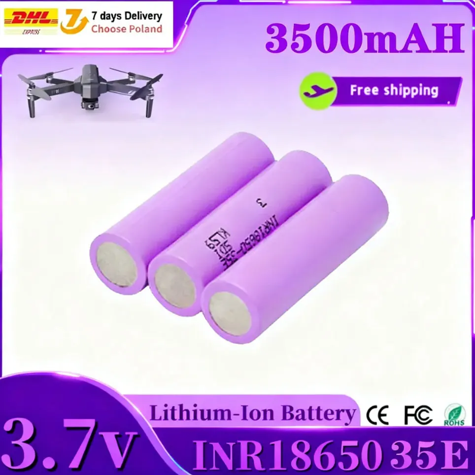 VariCore Original 18650 35E 3.7V 3500mAh Maksymalny prąd rozładowania 13A Bateria do powerbanków, baterie do latarek