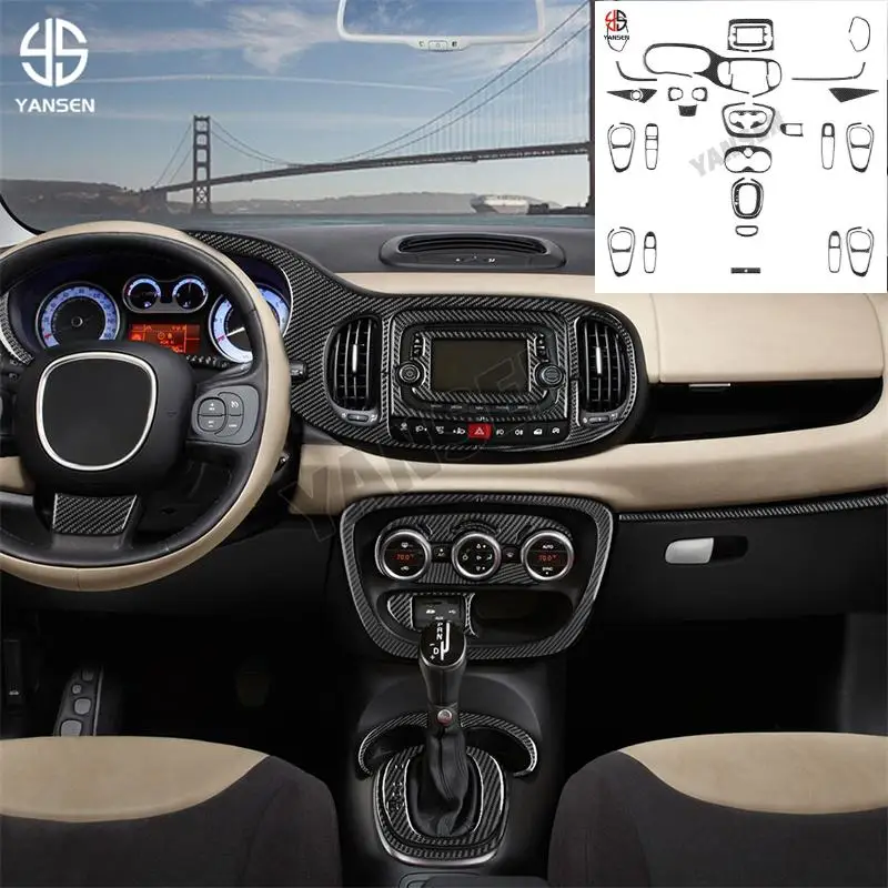 

Car Center Vent Door Handle Automatic Transmission Carbon Fiber Sticker For Fiat 500L 2014-2017 Accessories