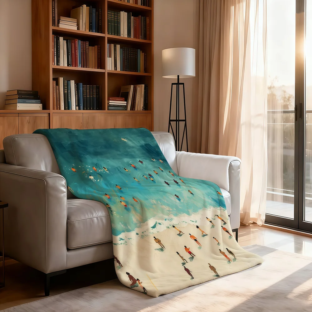 S-Summer Villain S-Swim-ming Blanket For Soft Throw Blanket for Picnic Bed Sofa Home Bedroom Cozy Warm Comfortable