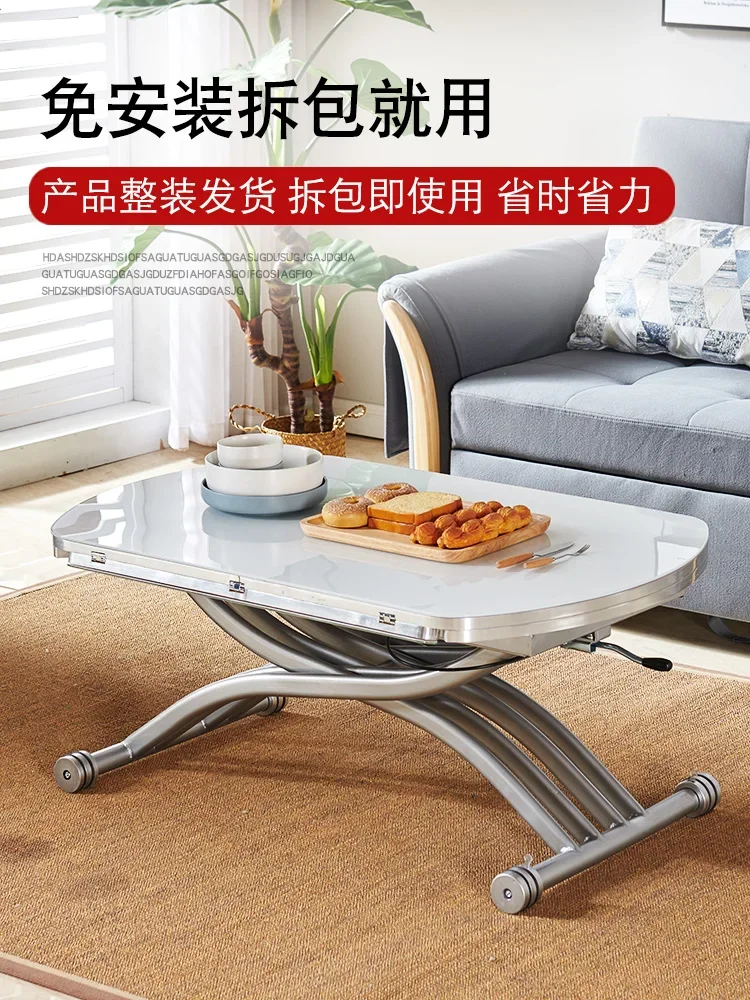 Tea table, dining table, integrated living room, household use with electromagnetic stove, versatile lifting and lowering