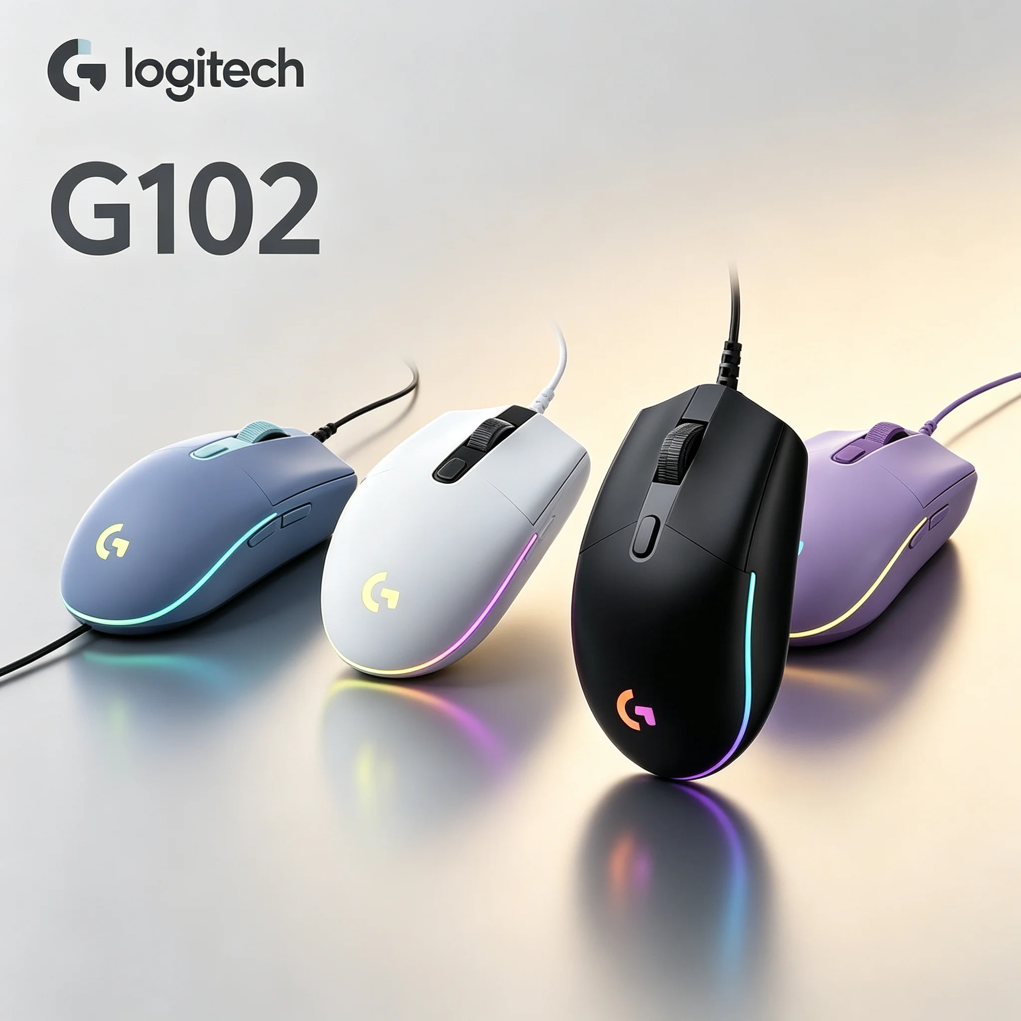 Logitech G102 Wired RGB Game Mouse High Responsive For CS GO PUBG LOL Valorant Gamer Desktop Laptop Gaming Mice