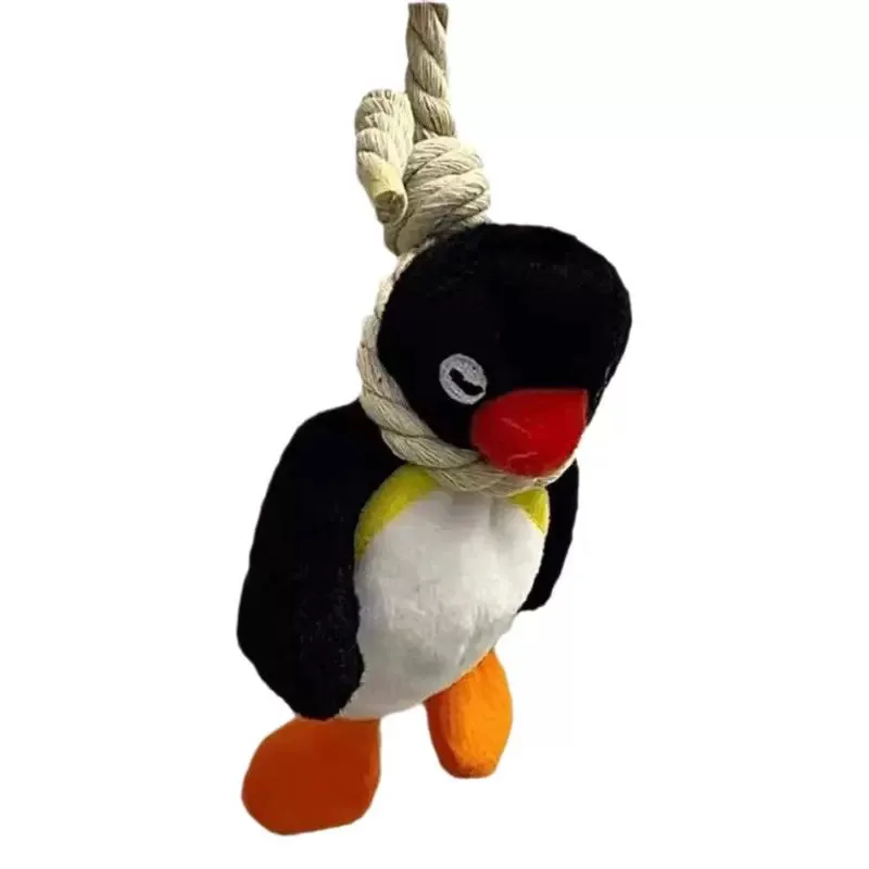 Porte-clés pendentif pingouin en corde, poupée en peluche, pendentif créatif et amusant pour sac à dos, décoration intérieure, petit cadeau
