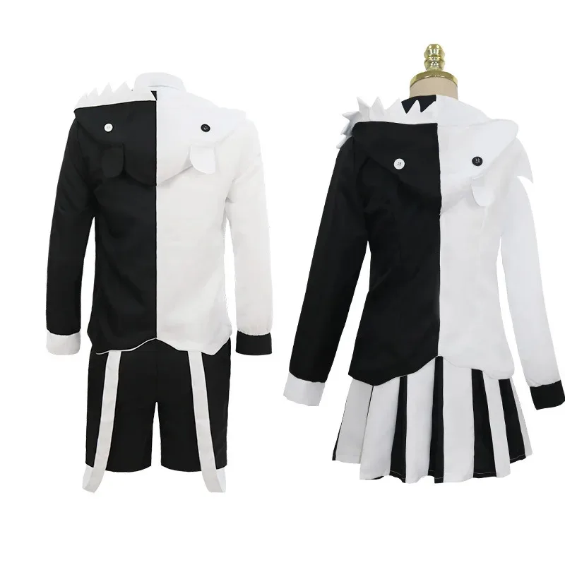 ss23 لعبة دانغانرونا مونوكوما أزياء تنكرية كوما شخصية الكبار رجل وامرأة موحدة مجموعة جوارب مجانية ميدالية شارة قدس