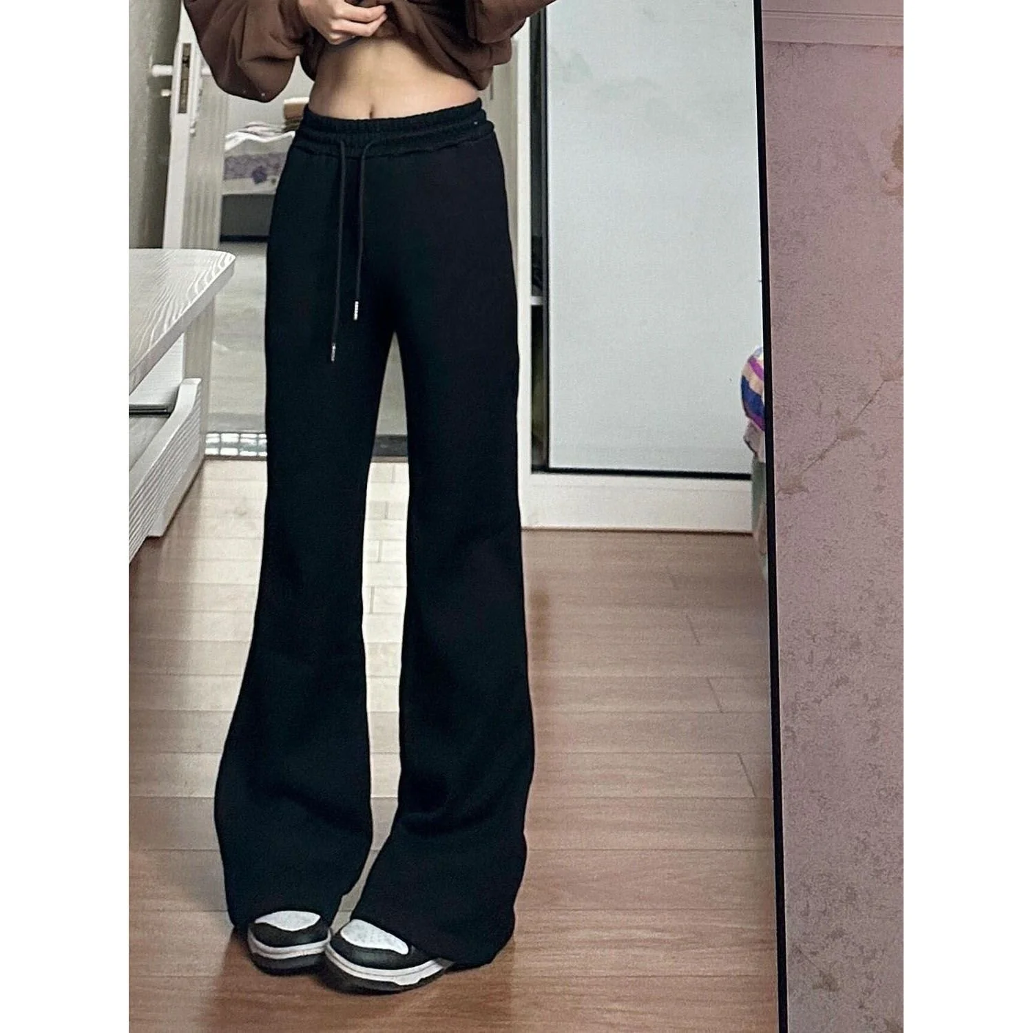 

Брюки Bootcut фиолетовые женские E для девочек альтернативные эстетические плиссированные декоративные цепочки с пряжками ремни готические темные модные брюки