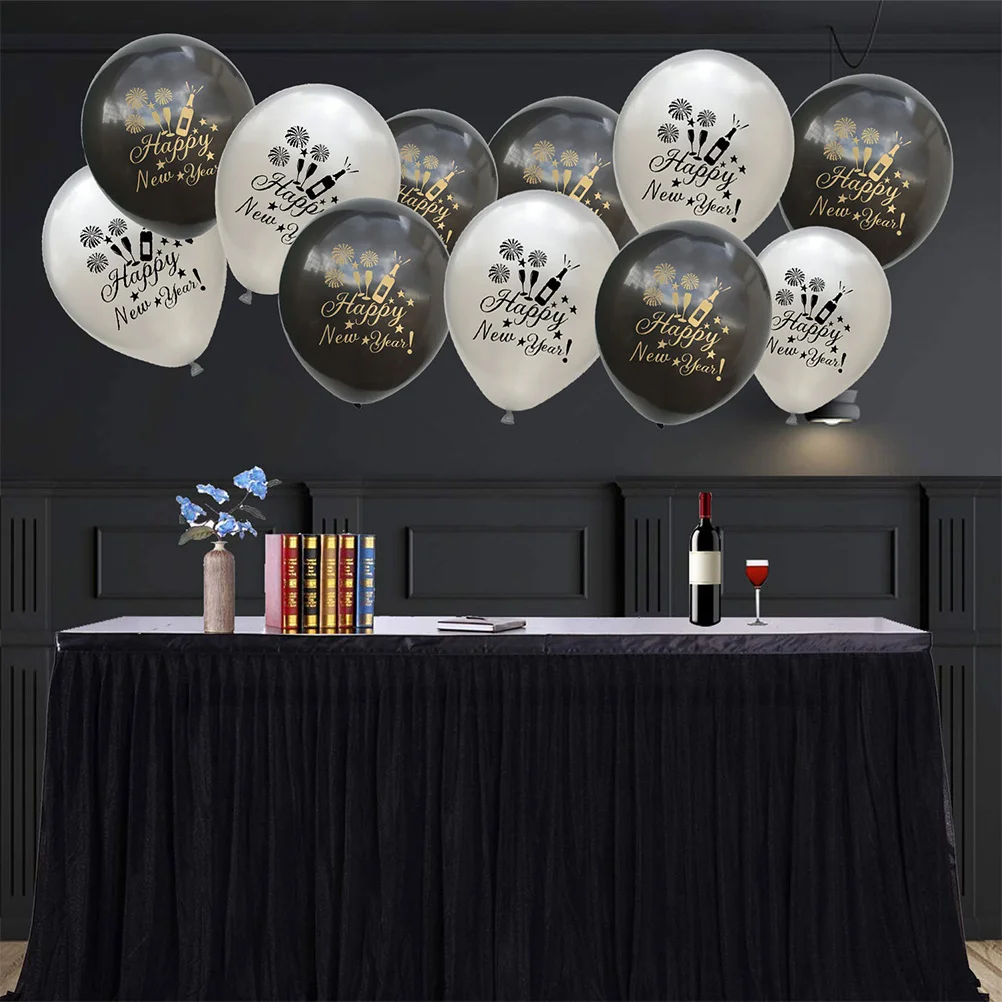 

15Pcs New Year Balloons Set No-Odor Latex Material Confetti Printing Balloons for Party Celebration Decorative Accessories