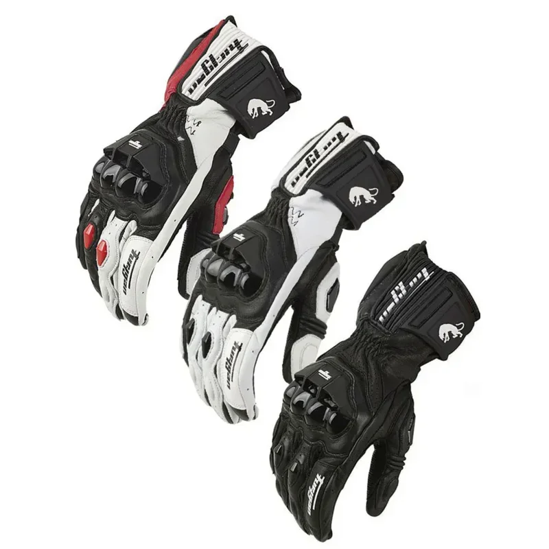 Guantes de motociclismo de verano, guantes de Motocross resistentes al desgaste de cuero Real, guantes de Motocross para hombre