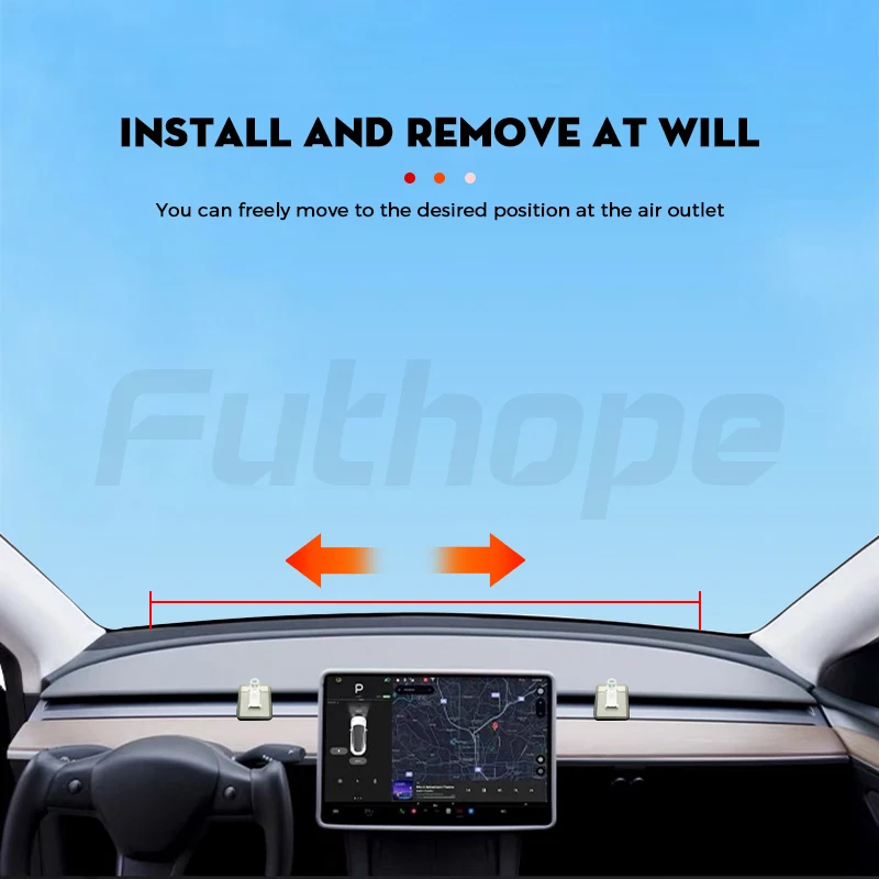 Futhope 17mm bracket base for Tesla model 3 highland 2023-2024 Soft adhesive flexible Movable 360 Degree Rotation