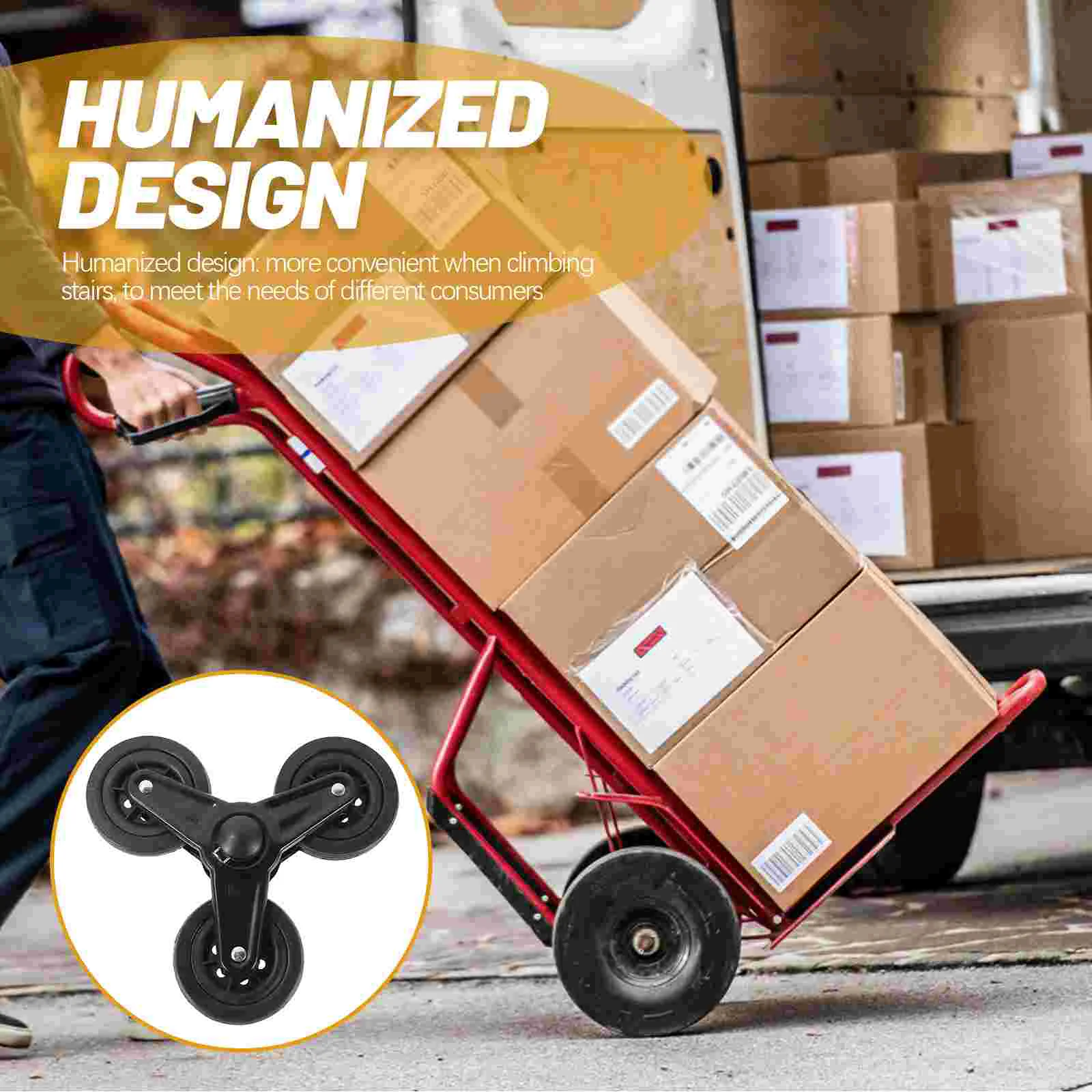 Triangular Wheel Triangle Wheels Casters Carriage Cart Stair Climbing Iron Trolley Tool