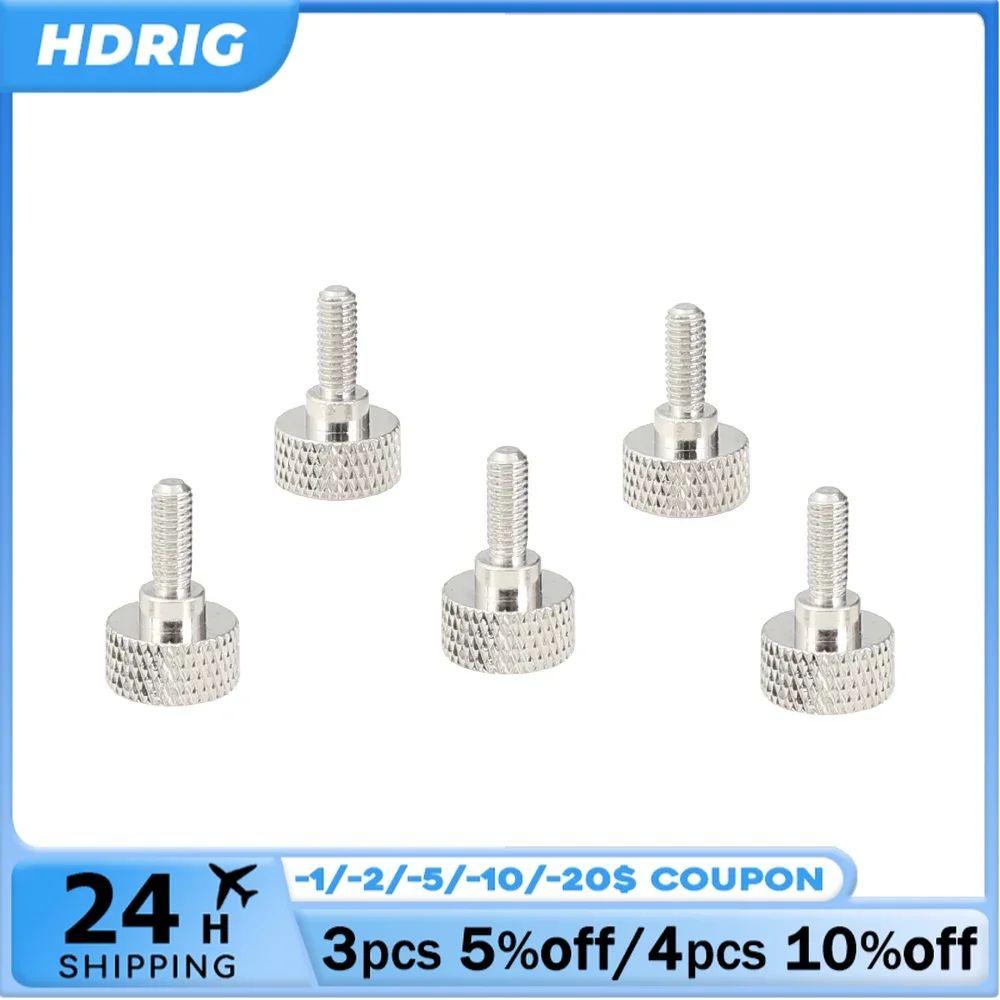 HDRIG-tornillo de cabeza de botón estándar M4, accesorio de fotografía, latón y níquel, 5 unidades
