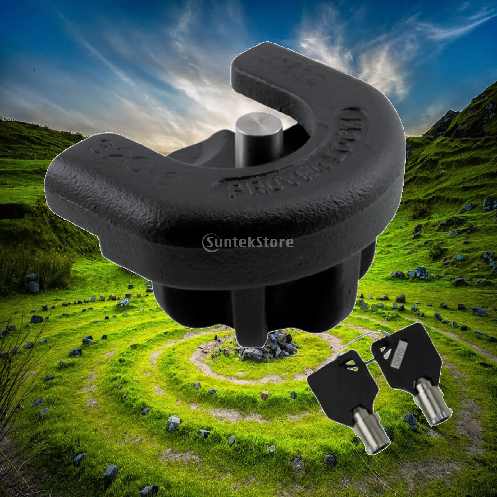 Trailer Coupler Lock Multifunction Sturdy with 2 Keys Trailer Accessories for Boats Trucks Rvs 2-5/16inch/2inch Couplers