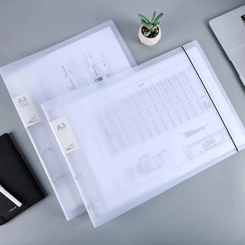 Clear File A3 Binder Portfolio Folder With Rings Transparent Sleeves A3 Poster Binder Drawing Portfolio Office Filing And Binder