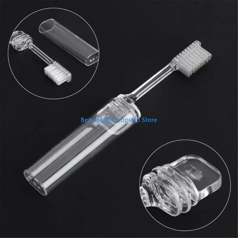 

40JD 10Pcs Disposable Foldable Toothbrushes Compact for Travel Hygienic Single Use Soft Bristles Camping Tooth Brush