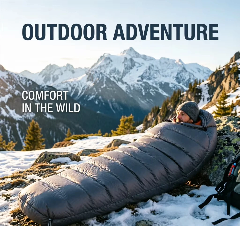 

1000g 90% Duck Down Filling Mummy Style Nylon Cold Weather Outdoor Mountaineering Sleeping Bag