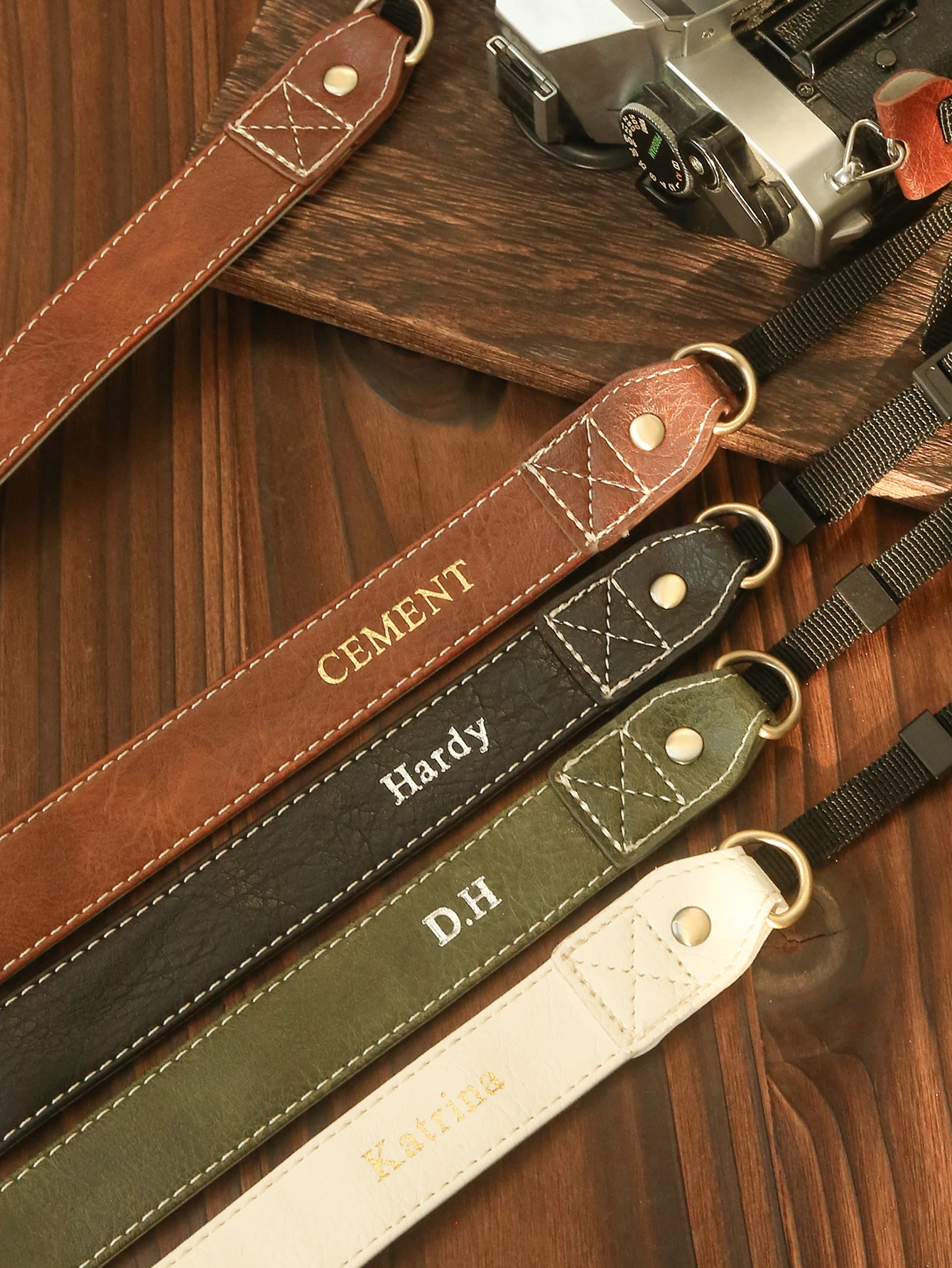 Custom Name Vintage Camera Strap Personalized Neck Shoulder Strap for Film Camera DSLR/SLR Fit Neck Shoulder & Crossbody