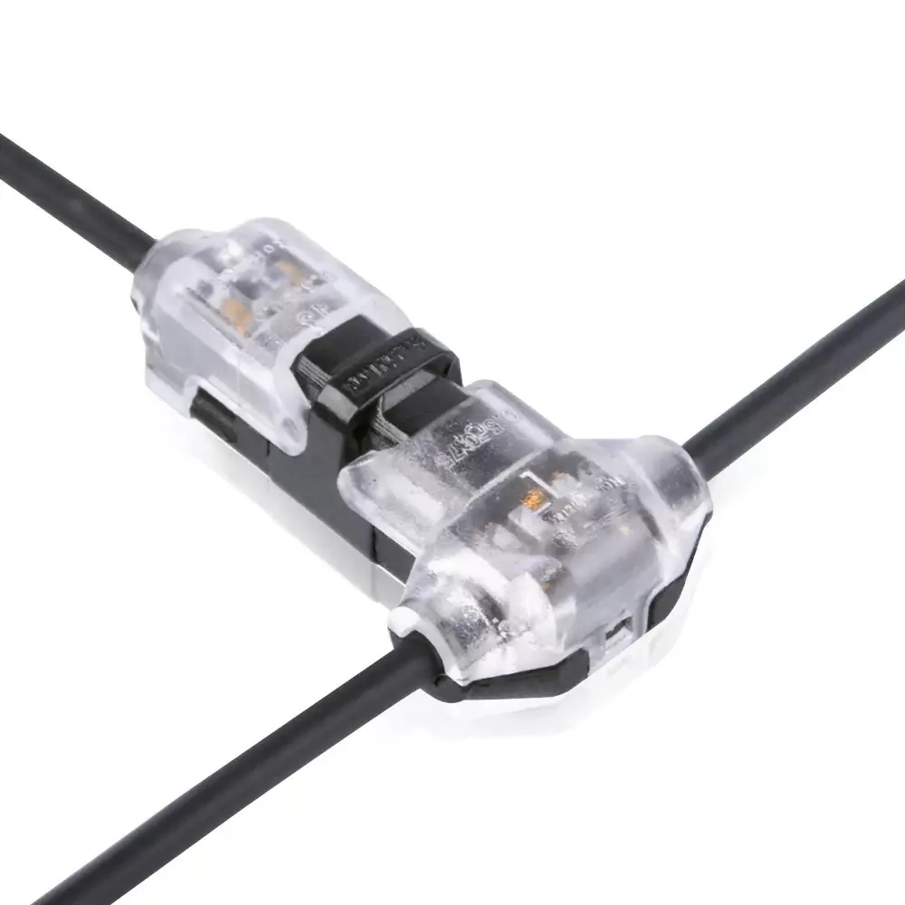 T-Typ 1-Pin Niederspannungs-Drahtverbinder lötfrei ohne Abisolieren schnelle Verbindung werkzeugfrei universell kompakte 2-Wege-Klemme einfach zu verwenden ideal für schnelle Elektroverbindungen, DIY, Haushalt und indu – Detail 9