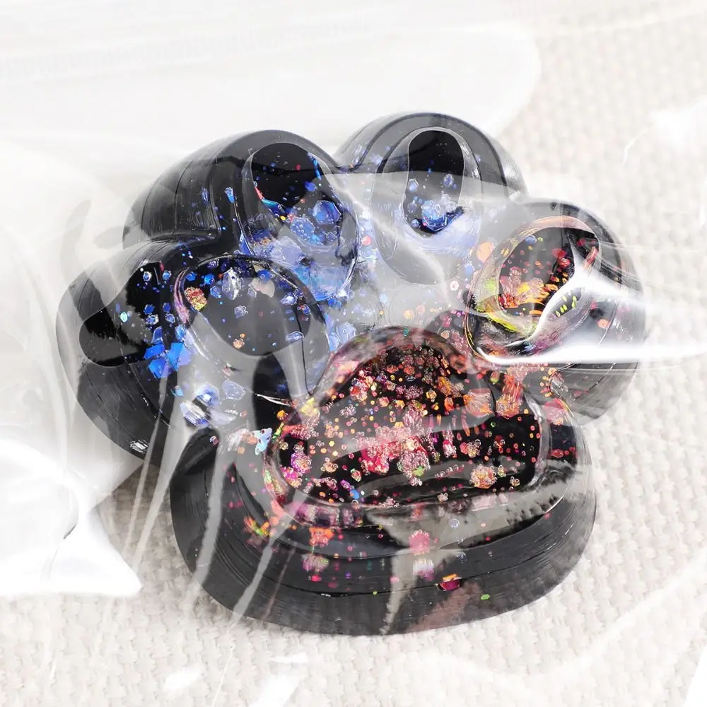 Blingbling lento rebote gato pata squeeze brinquedo brilhante cubo transparente gato pata brinquedo fidget colorido amassar gato pata pitada brinquedo