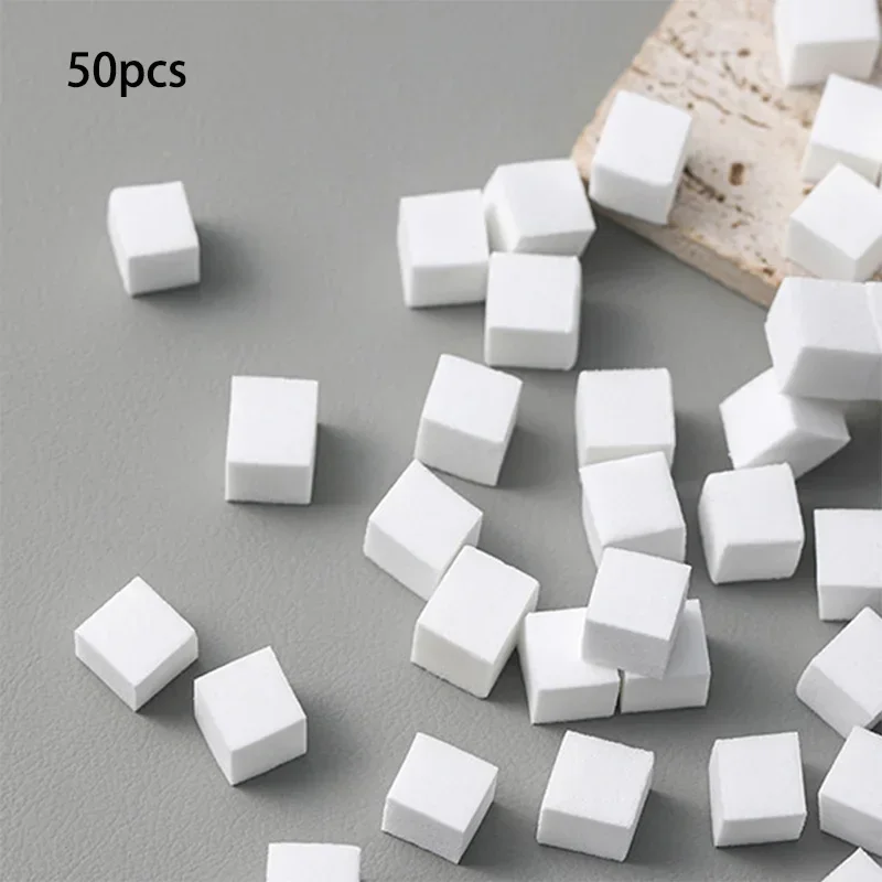 50Pcs/bag Mini Sponge Block Nail Art Gradient Smudge Brushes White Square Nail Buffer Blocks Manicure Tools Wholesale