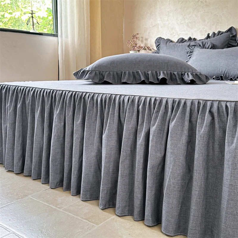 Faldón de Cama de Color Sólido, Cómodo y de Alta Calidad, Ropa de Cama, Tamaños Individual/Queen/King, Faldón de Cama Confortable