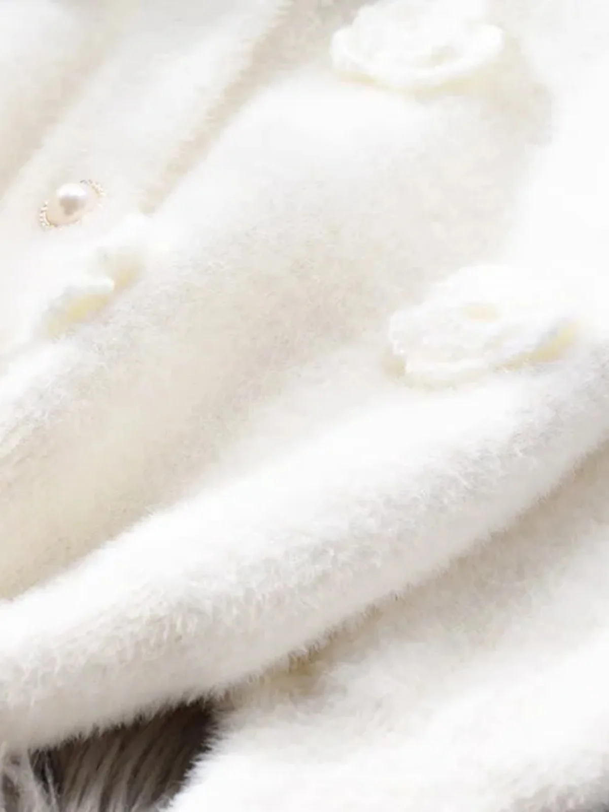 Imitazione pelliccia di visone fiore 3D maglione donna giacca monopetto a maniche lunghe allentata primavera nuovo cardigan lavorato a maglia coreanoO-collo