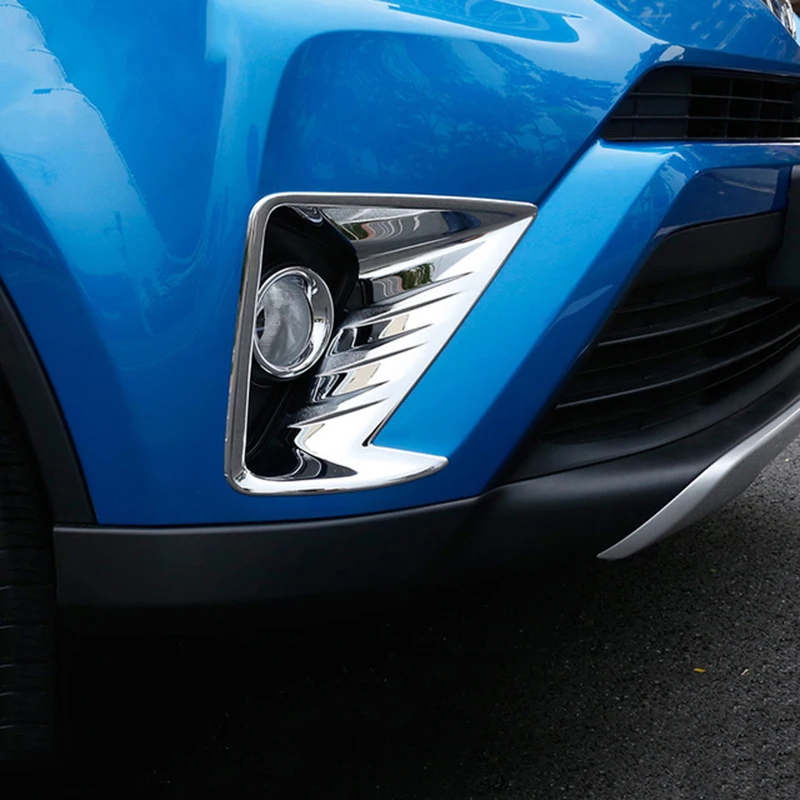 Für Toyota Rav4 2017 2018 ABS Chrom Frontnebelscheinwerfer Scheinwerferblende Dekorative Abdeckung Zierleiste Auto-Styling Zubehör 2 Stück