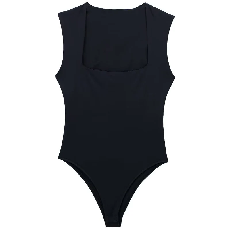 HXAO مشد ثونغ ارتداءها المرأة الصيف 2025 ساحة الرقبة التخسيس الجسم مثير المرأة أزرق أسود أبيض بلا أكمام الاتجاه العلوي ارتداءها #6