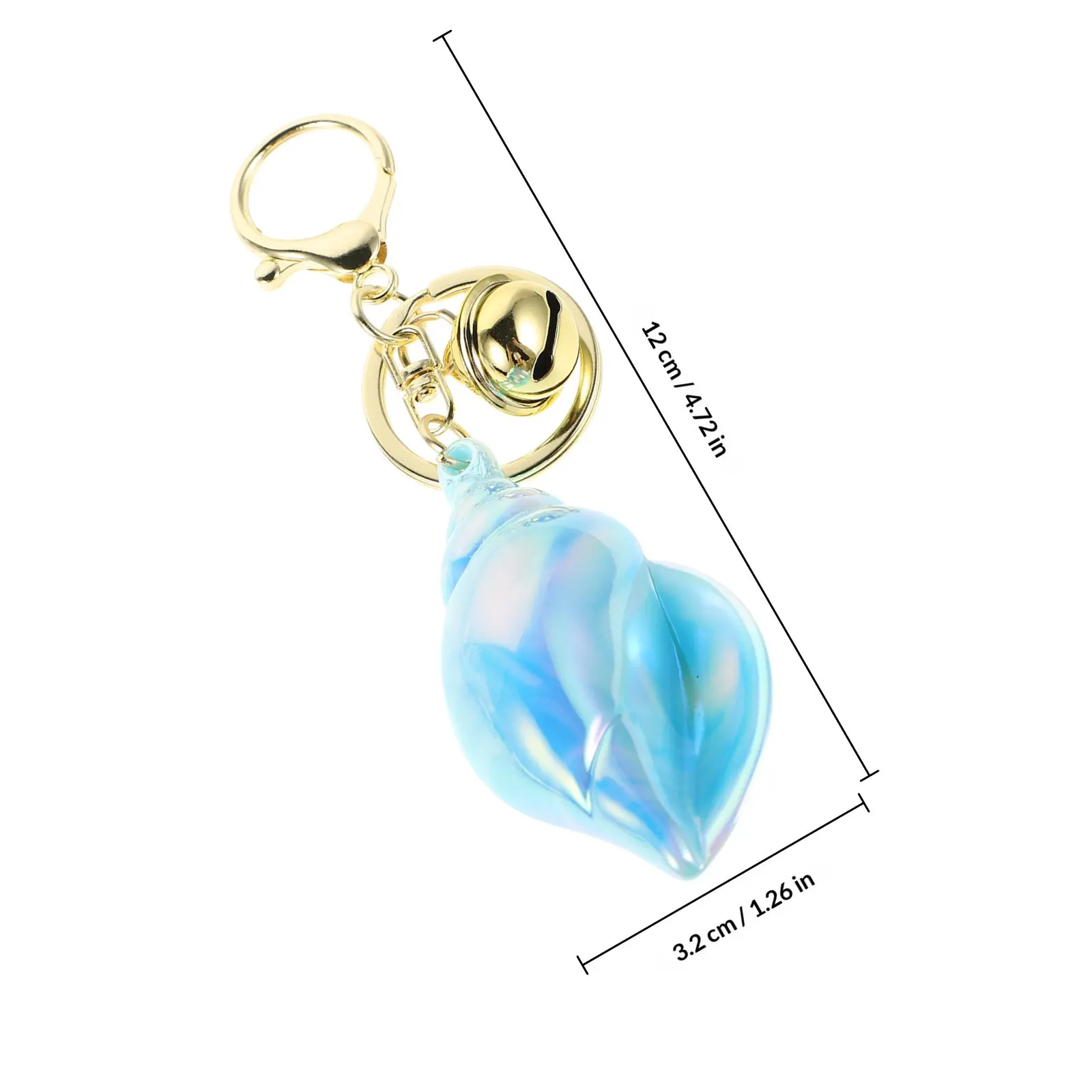Conch Keychain for Women Color-Plated Creative Cartoon Design Elegant Key Ring Bag Charm Couple Matching Gift Fade-Resistant
