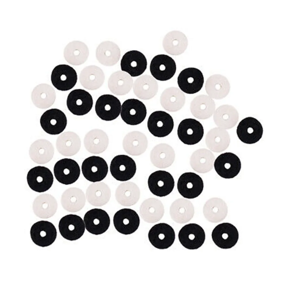 10 Pcs Felt Washers For Guitar Strap Buttons Strap Pins - Black And White Guitar Parts Guitar Strap Buckle Gasket   N E W