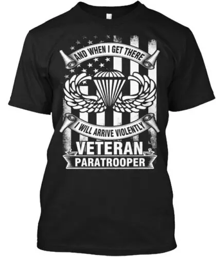 Airborne Paratrooper Veteran Jobs Crazy T-Shirt Made in the USA Size S to 5XL