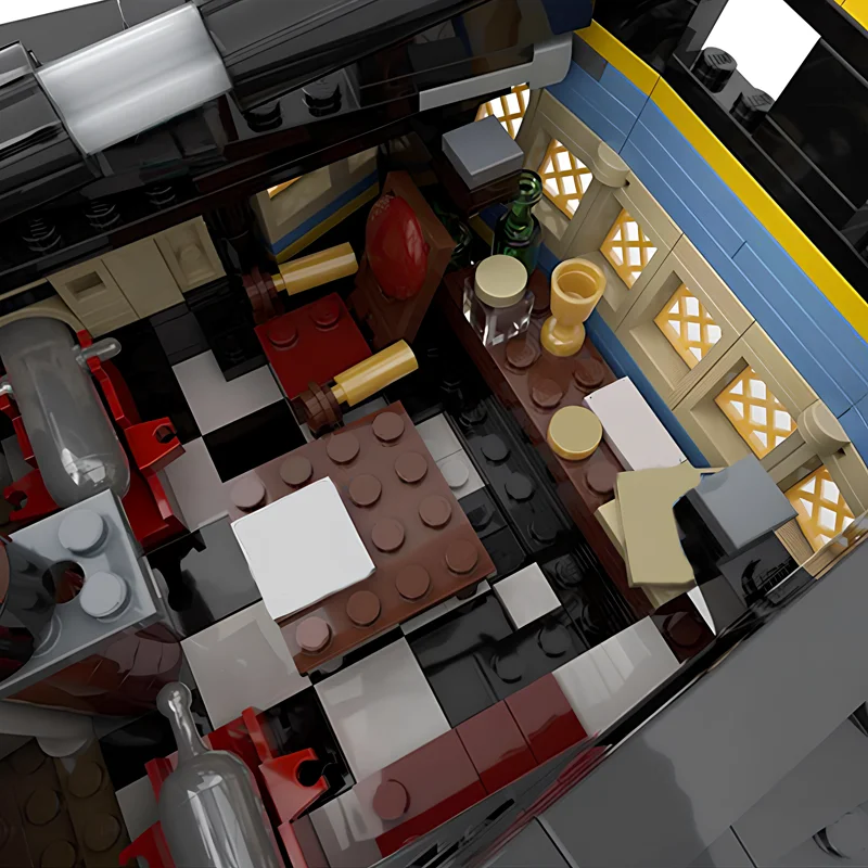 1901 個 2Fer メイデン プライベーティー フリゲート MOC 木製船体、マルチマスト帆 & ブロードサイド大砲教育ビルディングブロックギフト