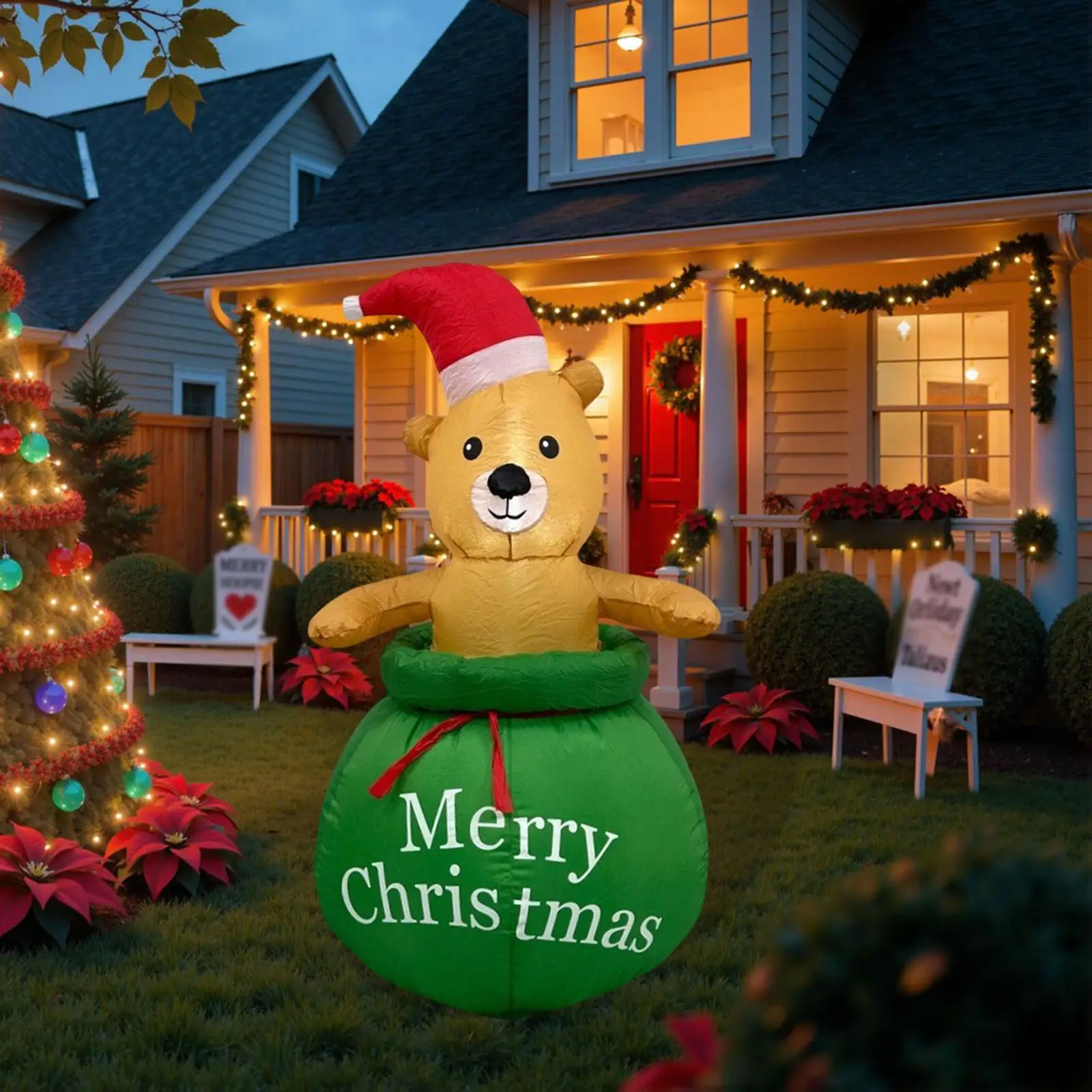 Christmas Inflatable Decorations Lighted Holiday Display for Porch Festival