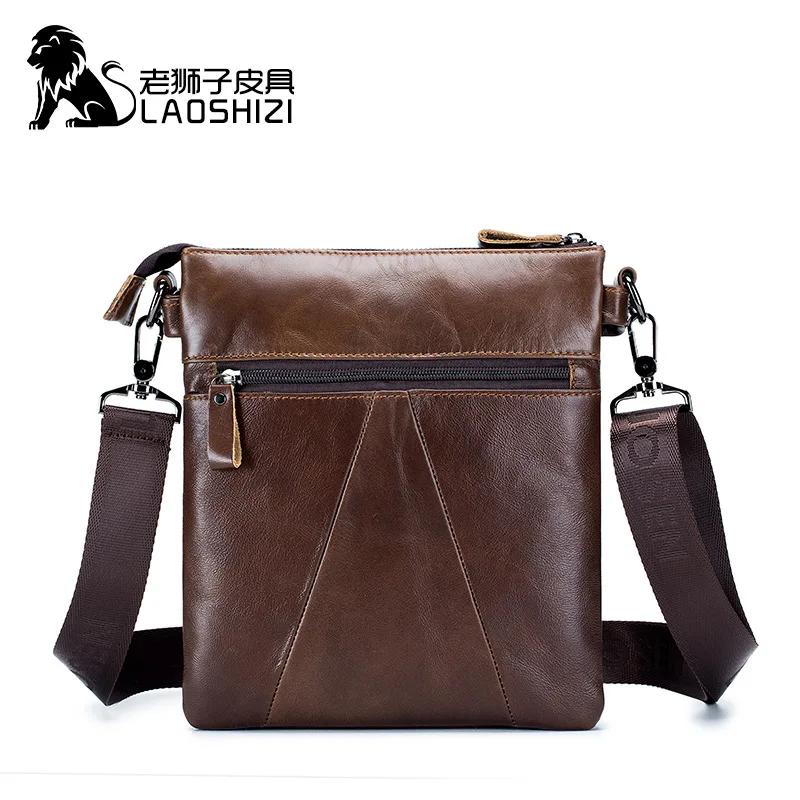 Imagem -04 - Bolsa Crossbody de Couro Genuíno para Homens Bolsas Mensageiro Masculino Bolsa de Ombro com Aba Bolsas de Viagem 100 Couro Nova Moda 2023